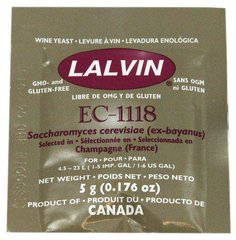 Дріжджі винні Lalvin EC-1118, 5 грам