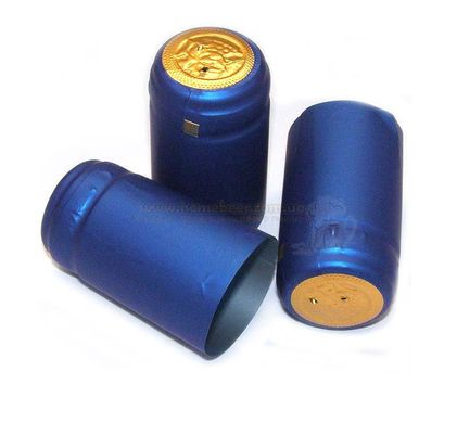 Термоусадочный колпачок для винной бутылки "Синий матовый", 50 штук 3180759 фото