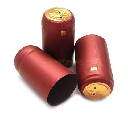 Термоусадочный колпачок для винной бутылки "Бордовый матовый", 50 штук 3180762 фото